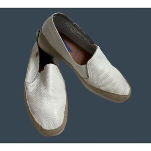 Verbenas Womens White Leather Slip-On Loafers Comfort Shoes Soft Made In Spain S